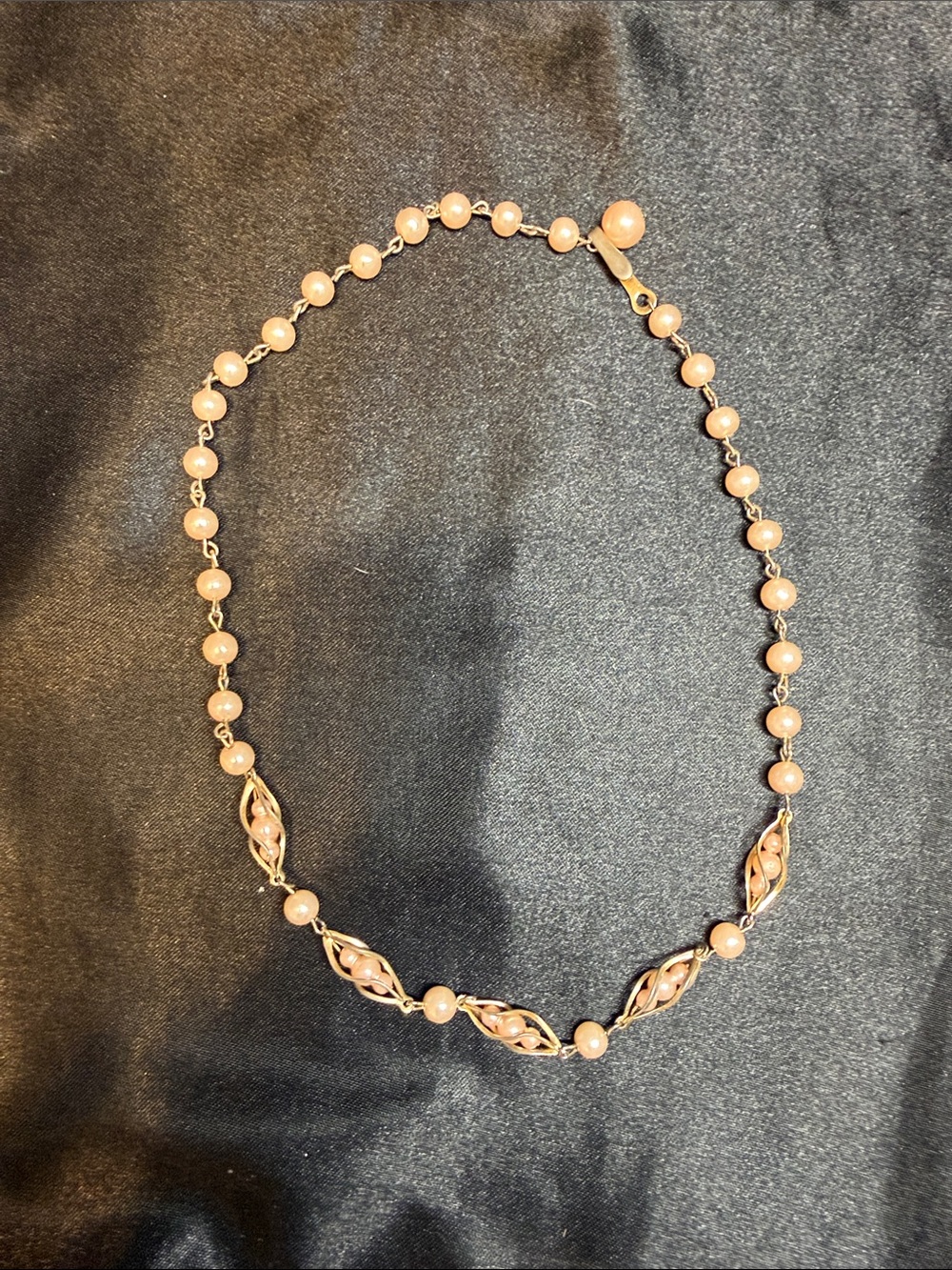 Elegant Pink Pearl Link Necklace - Women Jewelry